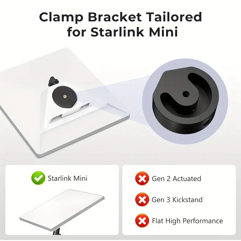 STARLINK MINI Adjustable Clamp Mount with Swivel 360 Mini Ball Head