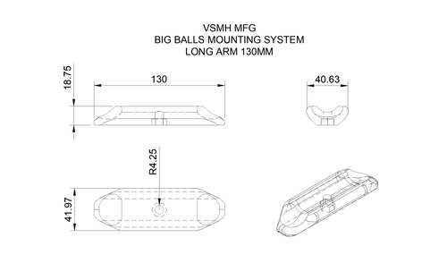 Big Balls Mounting System - Arm - Long Arm 130mm