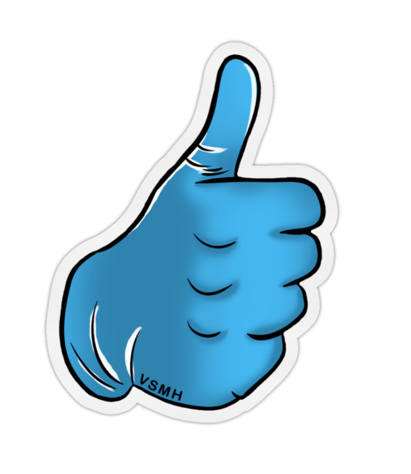 Blue Glove Thumbs-Up! Sticker FREE! (max 1 per order)
