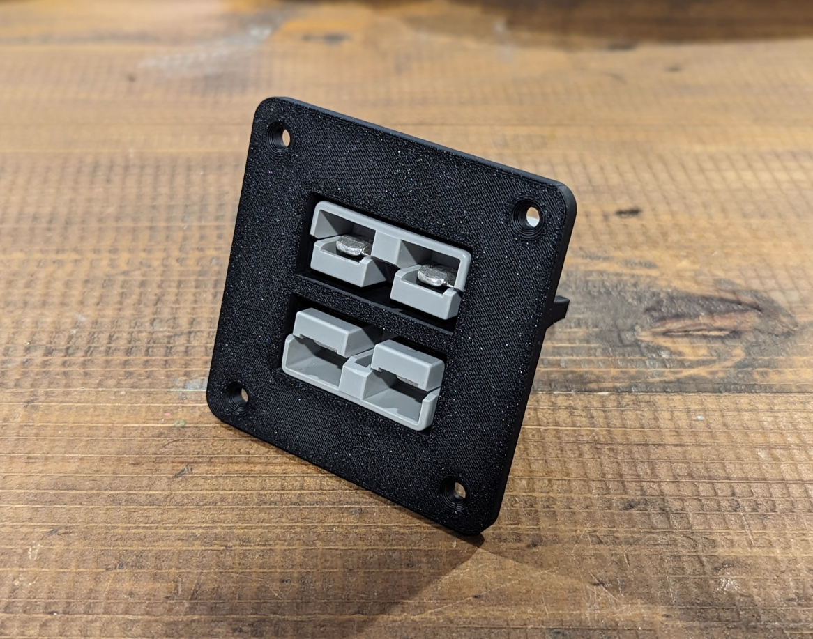 Flush Mount 12v 2x Anderson 50amp Plug Panel (includes 2x Anderson style connectors)