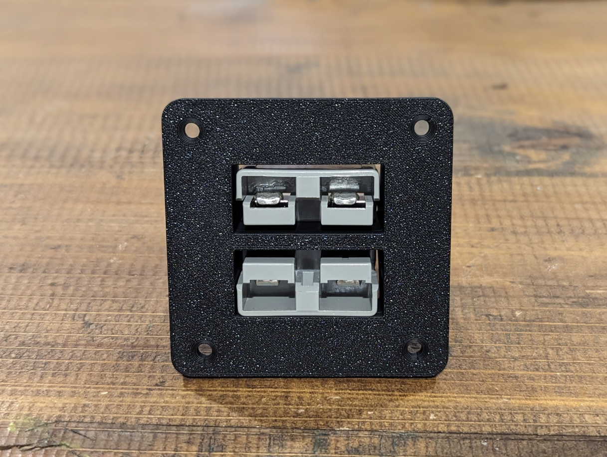 Flush Mount 12v 2x Anderson 50amp Plug Panel (includes 2x Anderson style connectors)